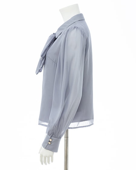 INGNI（イング） シアーボウタイブラウス ﾌﾞﾙｰｸﾞﾚｰ