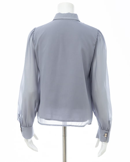 INGNI（イング） シアーボウタイブラウス ﾌﾞﾙｰｸﾞﾚｰ