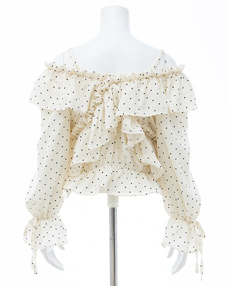 INGNI(イング) クロスフリルオフショルブラウス オフ/ドット