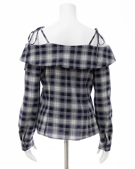 INGNI(イング) オフショルチェックブラウス コン/チェック