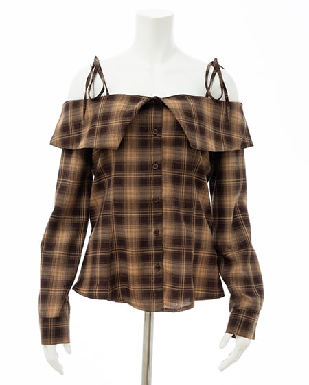 INGNI（イング） オフショルチェックブラウス ﾌﾞﾗｳﾝ/ﾁｪｯｸ