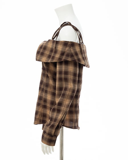 INGNI（イング） オフショルチェックブラウス ﾌﾞﾗｳﾝ/ﾁｪｯｸ