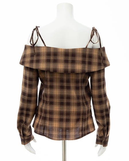 INGNI（イング） オフショルチェックブラウス ﾌﾞﾗｳﾝ/ﾁｪｯｸ