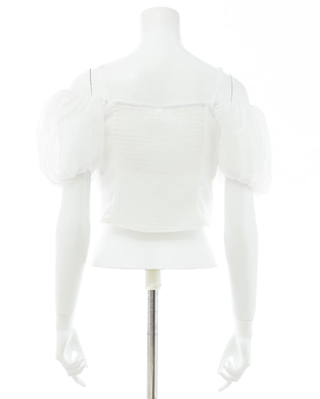 INGNI（イング） ビッグリボンシアーオフショルブラウス ｵﾌﾎﾜｲﾄ