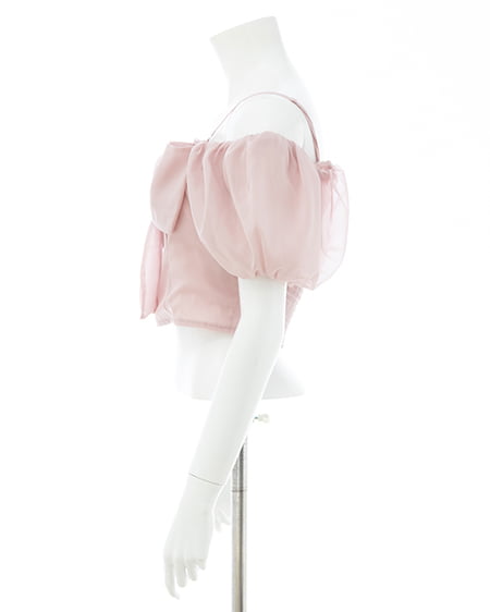 INGNI（イング） ビッグリボンシアーオフショルブラウス ﾋﾟﾝｸ