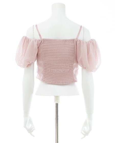 INGNI（イング） ビッグリボンシアーオフショルブラウス ﾋﾟﾝｸ