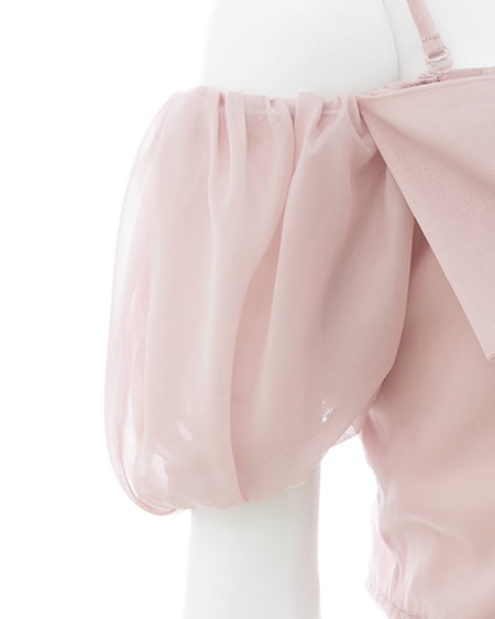 INGNI（イング） ビッグリボンシアーオフショルブラウス ﾋﾟﾝｸ