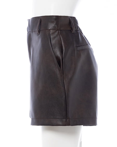 INGNI（イング） フェイクレザーショートパンツ／A ﾌﾞﾗｳﾝ