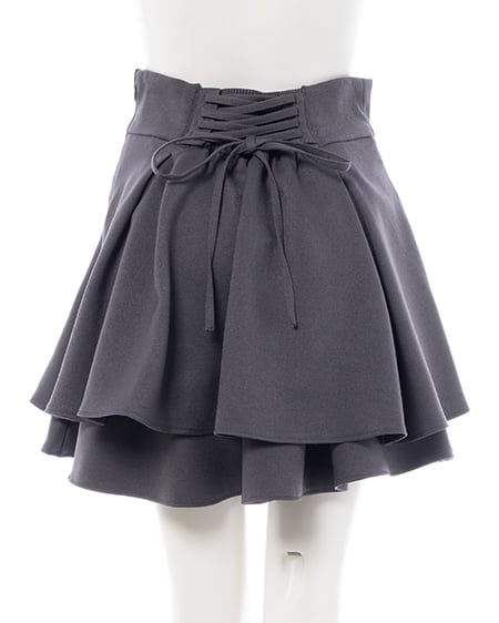 INGNI(イング) バックレースアップタックフレアスカート グレー