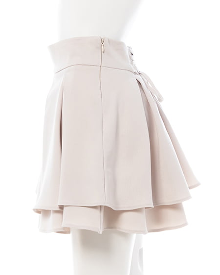 INGNI(イング) バックレースアップタックフレアスカート ライトベージュ