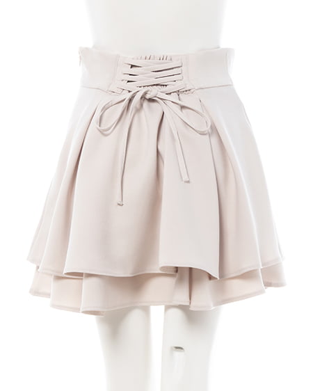 INGNI(イング) バックレースアップタックフレアスカート ライトベージュ