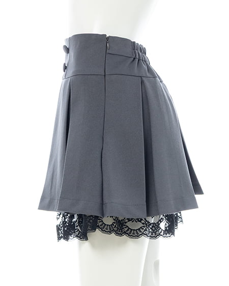 INGNI(イング) レースレイヤープリーツスカパン グレー