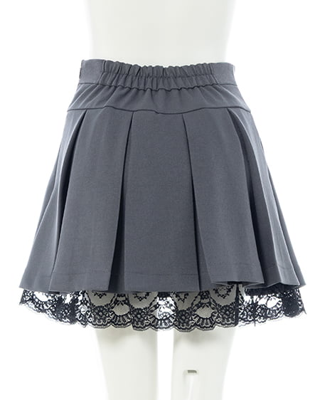 INGNI(イング) レースレイヤープリーツスカパン グレー