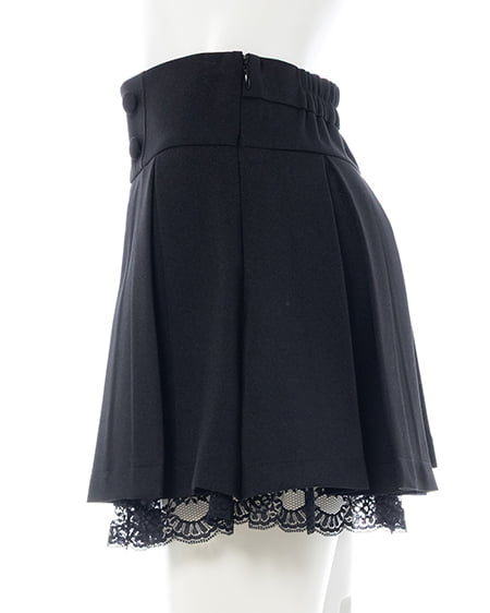 INGNI(イング) レースレイヤープリーツスカパン クロ