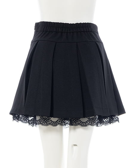 INGNI(イング) レースレイヤープリーツスカパン クロ