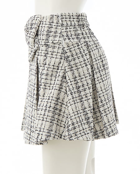 INGNI（イング） フロントリボンツイードプリーツスカパン ｵﾌ/ﾂｲｰﾄﾞ