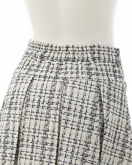 INGNI（イング） フロントリボンツイードプリーツスカパン ｵﾌ/ﾂｲｰﾄﾞ