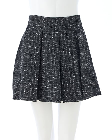 INGNI（イング） ツイードボックスプリーツスカパン(セットアップ対応) ｸﾛ/ﾂｲｰﾄﾞ