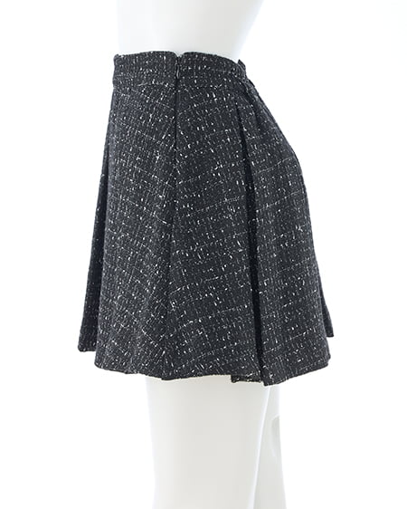 INGNI（イング） ツイードボックスプリーツスカパン(セットアップ対応) ｸﾛ/ﾂｲｰﾄﾞ