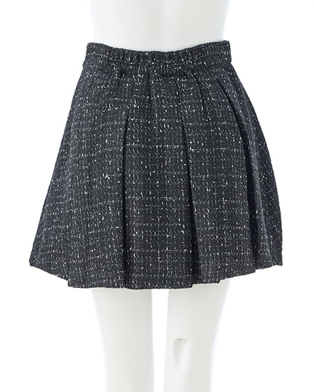 INGNI（イング） ツイードボックスプリーツスカパン(セットアップ対応) ｸﾛ/ﾂｲｰﾄﾞ