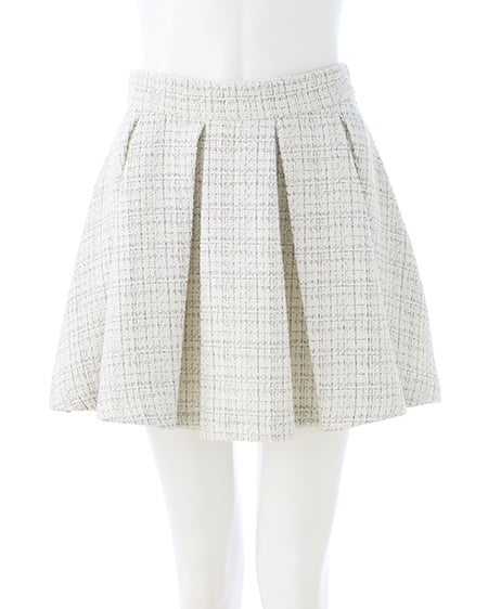 ツイードボックスプリーツスカパン(セットアップ対応)