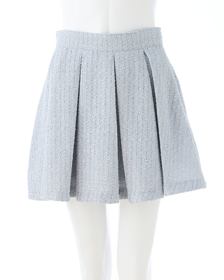 ツイードボックスプリーツスカパン(セットアップ対応)