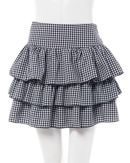 INGNI(イング) アソート柄フリルスカパン クロ/ギンガム