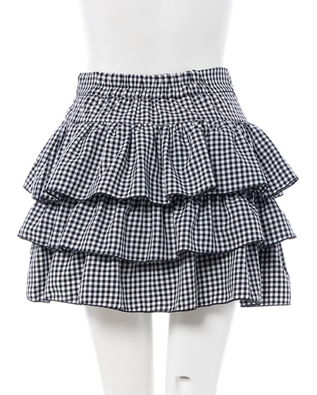 INGNI(イング) アソート柄フリルスカパン クロ/ギンガム