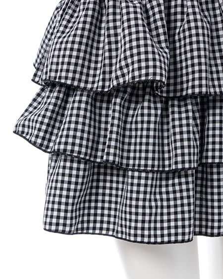 INGNI(イング) アソート柄フリルスカパン クロ/ギンガム