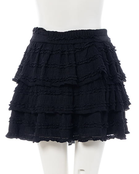 INGNI(イング) レースフリルスカパン クロ