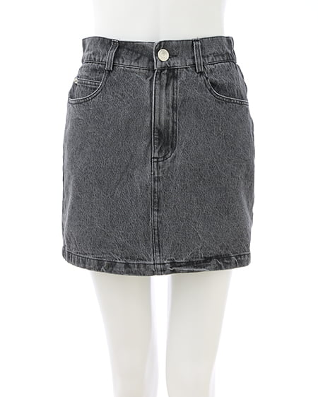 INGNI（イング） バックリボンデニムタイトスカート ｸﾞﾚｰ