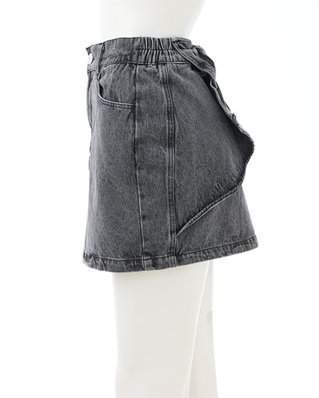 INGNI（イング） バックリボンデニムタイトスカート ｸﾞﾚｰ