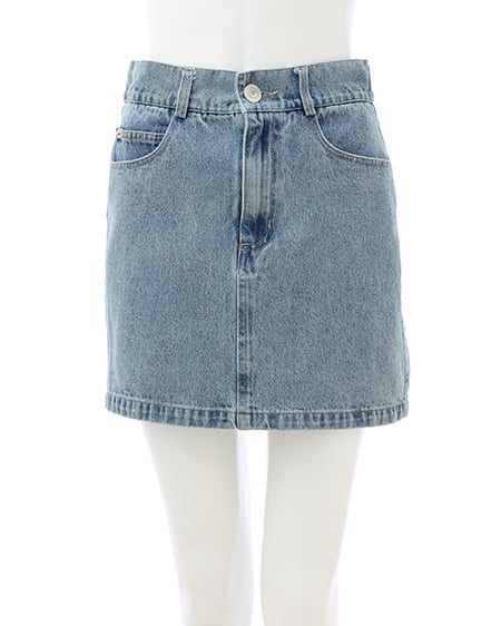 INGNI(イング) バックリボンデニムタイトスカート ブルー