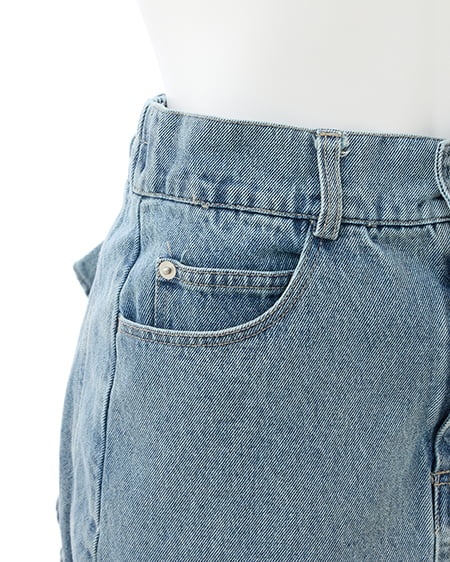 INGNI(イング) バックリボンデニムタイトスカート ブルー