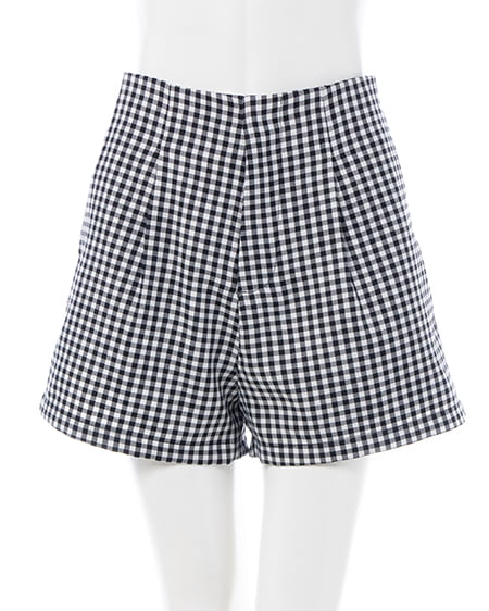 INGNI（イング） アソート柄ショートパンツ ｸﾛ/ｷﾞﾝｶﾞﾑ