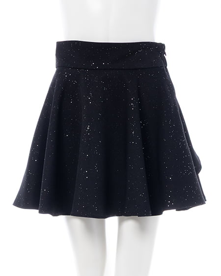 INGNI（イング） バックリボンラメフレアスカパン ｸﾛ