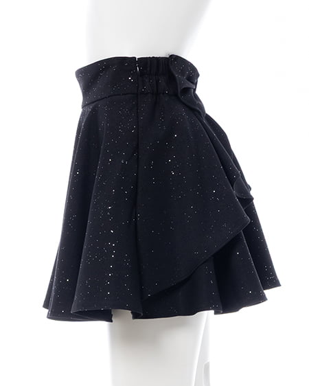 INGNI（イング） バックリボンラメフレアスカパン ｸﾛ