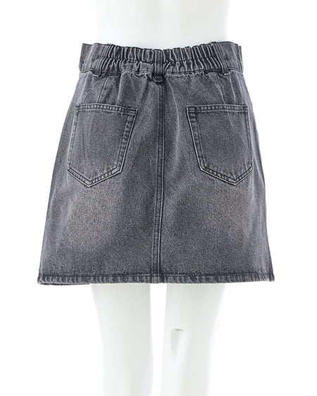 INGNI（イング） ラインストーンデニムミニスカート(セットアップ対応) ｸﾞﾚｰ
