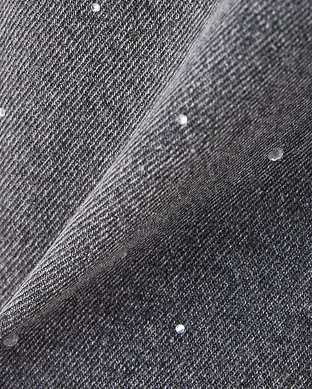 INGNI（イング） ラインストーンデニムミニスカート(セットアップ対応) ｸﾞﾚｰ