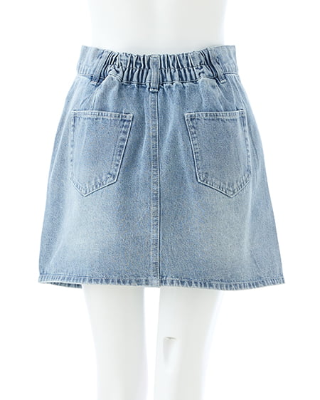 INGNI（イング） ラインストーンデニムミニスカート(セットアップ対応) ﾃﾞﾆﾑ/ﾗｲﾄﾌﾞﾙｰ