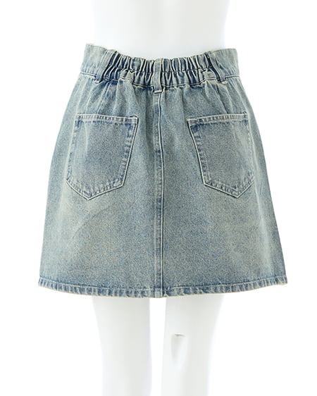 INGNI（イング） ラインストーンデニムミニスカート(セットアップ対応) ﾃﾞﾆﾑ/ﾌﾞﾙｰ