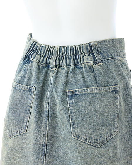 INGNI（イング） ラインストーンデニムミニスカート(セットアップ対応) ﾃﾞﾆﾑ/ﾌﾞﾙｰ