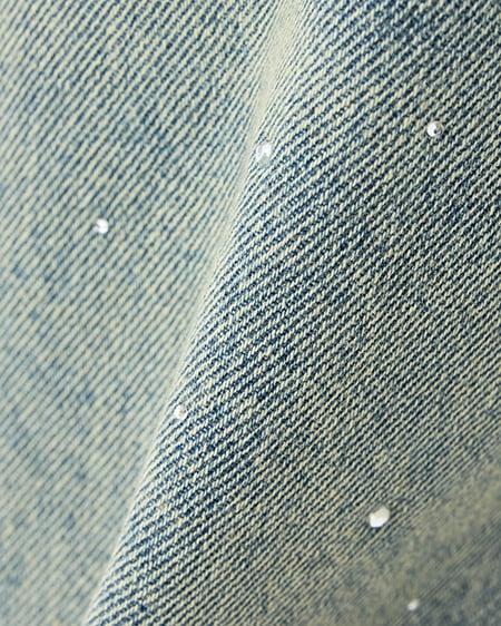 INGNI（イング） ラインストーンデニムミニスカート(セットアップ対応) ﾃﾞﾆﾑ/ﾌﾞﾙｰ