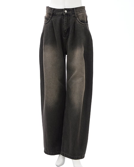 INGNI（イング） バレルレッグデニムパンツ ｸﾛ