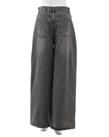 INGNI(イング) グリッターラメデニムワイドパンツ グレー