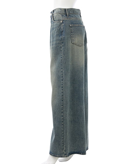 INGNI（イング） グリッターラメデニムワイドパンツ ﾃﾞﾆﾑ/ﾌﾞﾙｰ