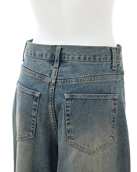 INGNI（イング） グリッターラメデニムワイドパンツ ﾃﾞﾆﾑ/ﾌﾞﾙｰ