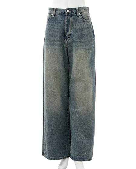 グリッターラメデニムワイドパンツ