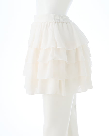 INGNI（イング） シアーフリルミニスカパン ｵﾌﾎﾜｲﾄ