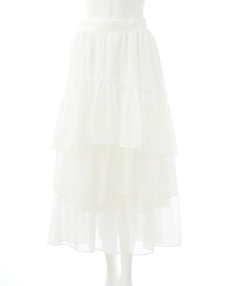 INGNI（イング） シアーティアードスカート ｵﾌﾎﾜｲﾄ